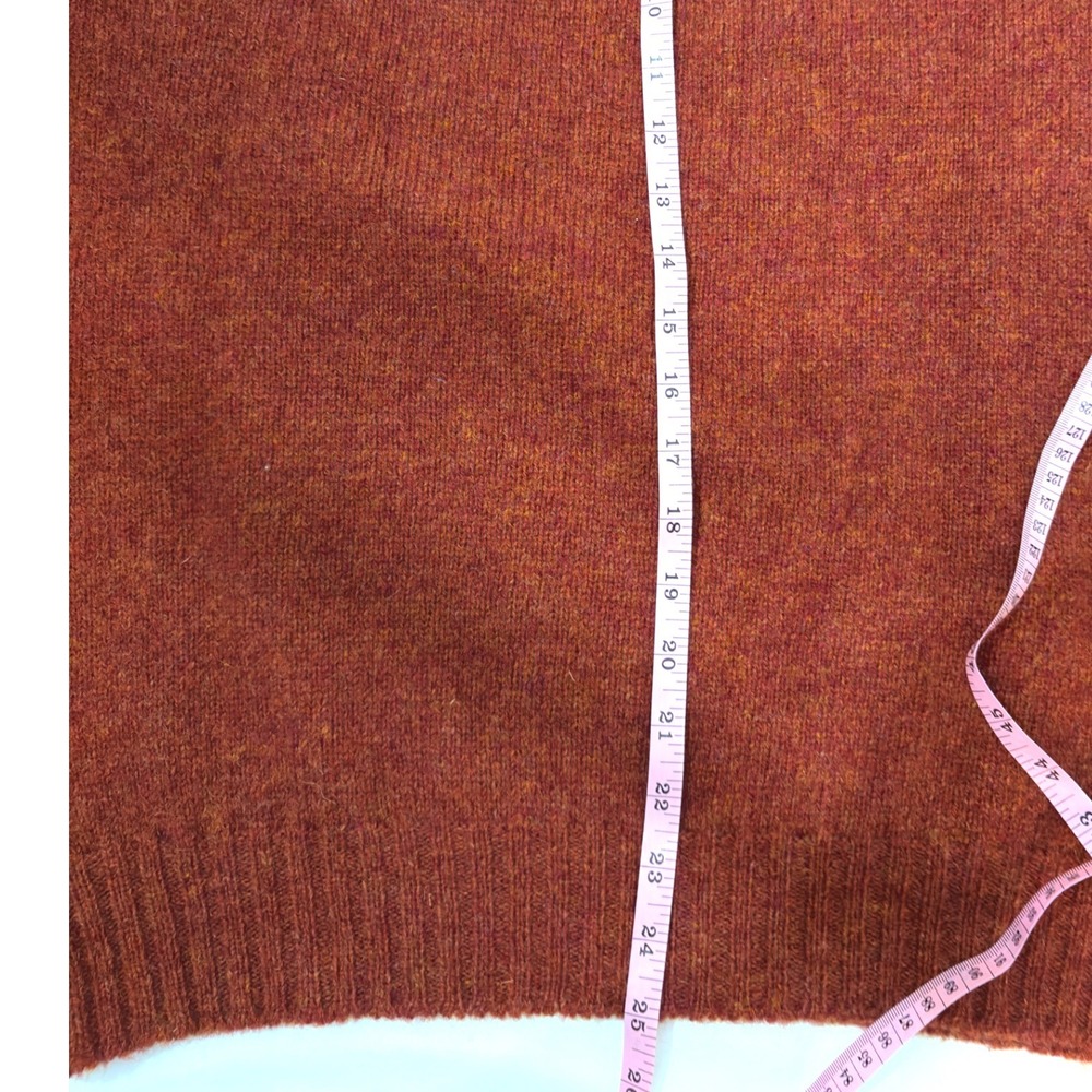 VTG 80's BROOKS BROTHERS Brooksgate Burnt Orange 100% Shetland Wool Sweater L - Picture 7 of 7